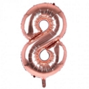 BALLOONS,Number 8 Rose Gold 34" Helium Foil