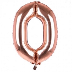 BALLOONS,Number 0 Rose Gold 34" Helium Foil