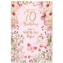 AGE 70 CARDS,Female 6's Floral Butterflies