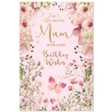 BIRTHDAY CARDS,Mum 6's Floral Butterflies