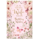 BIRTHDAY CARDS,Wife 6's Floral Butterflies