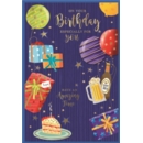 BIRTHDAY CARDS,Male 6's Presents,Balloons, Cake & Beer