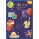 BIRTHDAY CARDS,Brother 6's Presents,Balloons, Cake & Beer