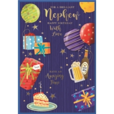 BIRTHDAY CARDS,Nephew 6's Presents,Balloons, Cake & Beer