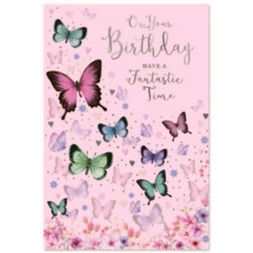 BIRTHDAY CARDS,Female 6's Butterflies