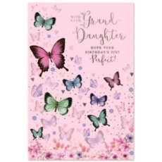 BIRTHDAY CARDS,Granddaughter 6's Butterflies