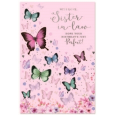 BIRTHDAY CARDS,Sister in Law 6's Butterflies