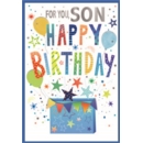 BIRTHDAY CARDS,Son 6's Present, Balloons & Stars