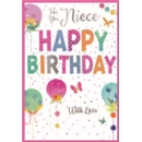 BIRTHDAY CARDS,Niece 6's Balloons & Butterflies