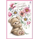 BIRTHDAY CARDS,Daughter 6's Teddy with Flowers