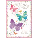 BIRTHDAY CARDS,Female 6's Colourful Butterflies
