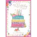 BIRTHDAY CARDS,Female 6's Colourful Cake & Candles