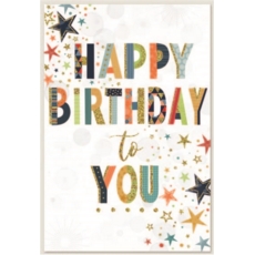BIRTHDAY CARDS,Male 6's Text & Stars