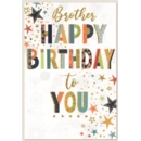 BIRTHDAY CARDS,Brother 6's Text & Stars
