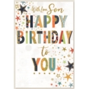 BIRTHDAY CARDS,Son 6's Text & Stars