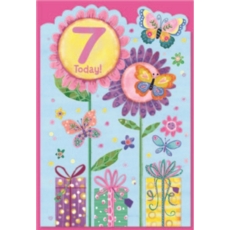 AGE 7 CARDS,Female 6's Flowers & Presents