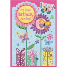 BIRTHDAY CARDS,Female 6's Flowers & Presents