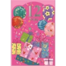 AGE 12 CARDS,Female 6's Presents & Balloons