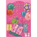 BIRTHDAY CARDS,Female 6's Presents & Balloons