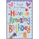 BIRTHDAY CARDS,Female 6's Text, Hearts, Flowers & Stars