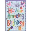 TEENAGER CARDS,Female 6's Text, Hearts, Flowers & Stars