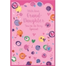 BIRTHDAY CARDS,Granddaughter 6's Hearts & Spots