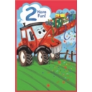 AGE 2 CARDS,Male 6's Digger with Presents