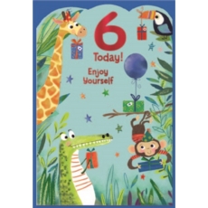 AGE 6 CARDS,Male 6's Animals with Presents