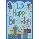 AGE 13 CARDS,Male 6's Presents & Stars