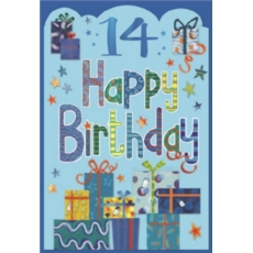 AGE 14 CARDS,Male 6's Presents & Stars