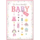 BABY GIRL CONGRATS.CARDS,6's Pink Presents