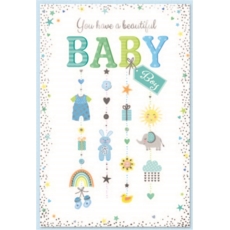 BABY BOY CONGRATS.CARDS,6's Blue Presents