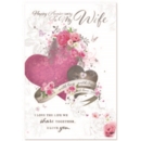 ANNIVERSARY CARDS,Wife 6's Floral Hearts