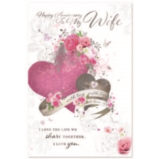 ANNIVERSARY CARDS,Wife 6's Floral Hearts