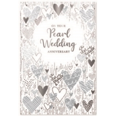 ANNIVERSARY CARDS,Your Pearl 6's Ivory Hearts