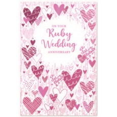 ANNIVERSARY CARDS,Your Ruby 6's Red Hearts
