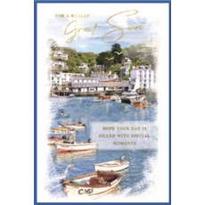 BIRTHDAY CARDS,Son 6's Harbour Scene