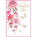 BIRTHDAY CARDS,Daughter 6's Floral Butterflies