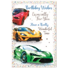 BIRTHDAY CARDS,Male 6's Sports Cars