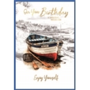 BIRTHDAY CARDS,Male 6's Rowing Fishing Boat