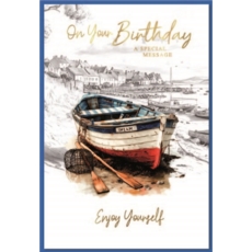 BIRTHDAY CARDS,Male 6's Rowing Fishing Boat