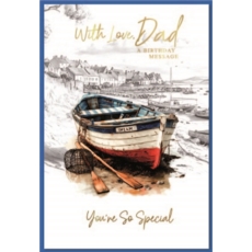 BIRTHDAY CARDS,Dad 6's Rowing Fishing Boat