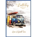 BIRTHDAY CARDS,Male 6's VW Campervan
