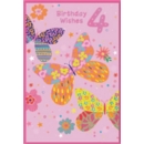 AGE 4 CARDS,Female 6's Zingy Butterflies & Flowers