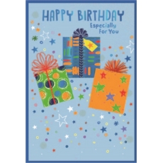 BIRTHDAY CARDS,Male 6's Zingy Colourful Presents