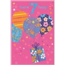 AGE 7 CARDS,Female 6's Zingy Balloons & Present