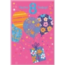 AGE 8 CARDS,Female 6's Zingy Balloons & Present