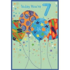 AGE 7 CARDS,Male 6's Zingy Balloons