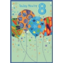 AGE 8 CARDS,Male 6's Zingy Balloons