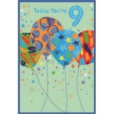 AGE 9 CARDS,Male 6's Zingy Balloons